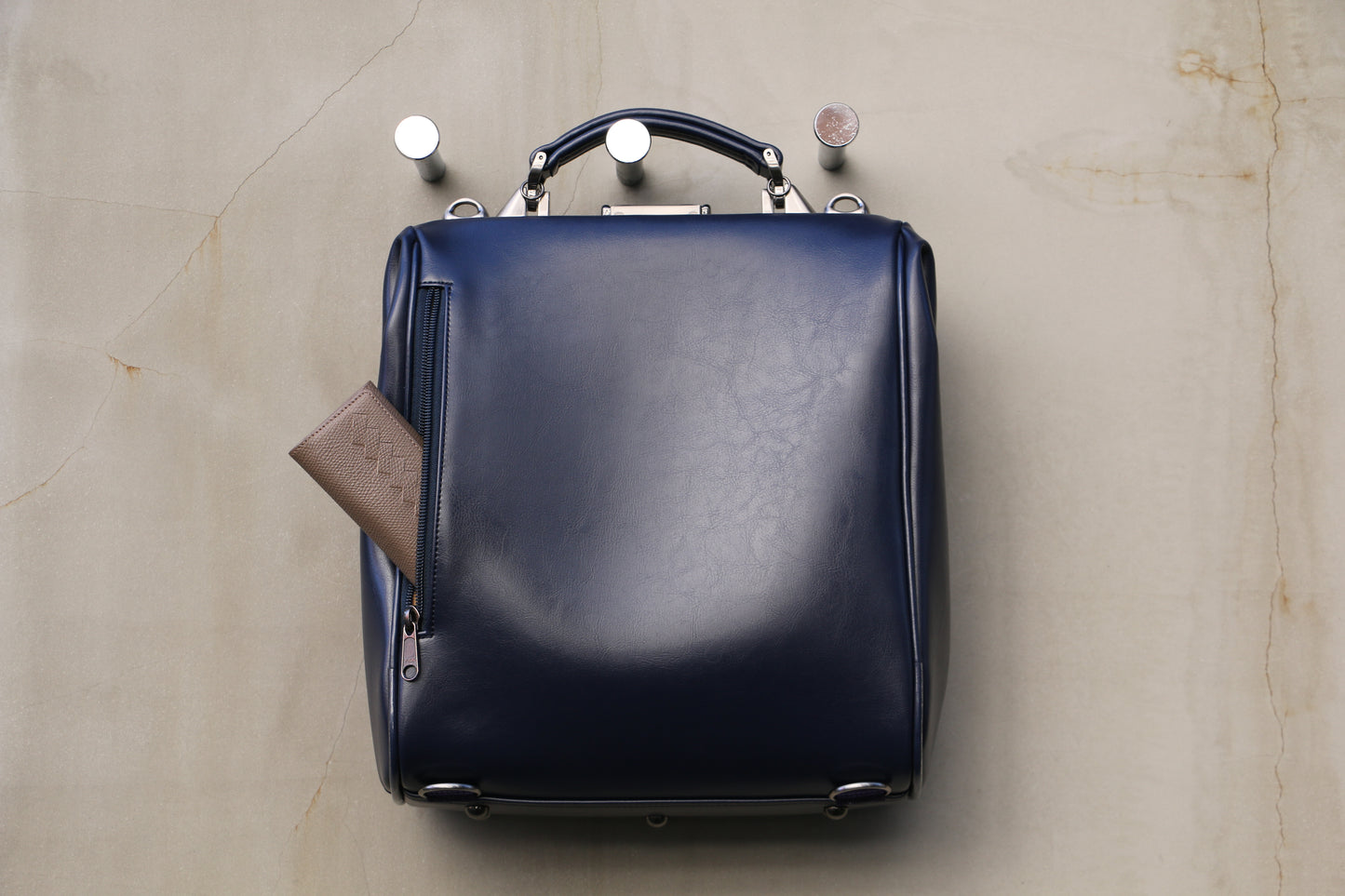 ◆ダレスバッグ【LIGHT】Sサイズ Y9(カリン木手セット) ネイビー