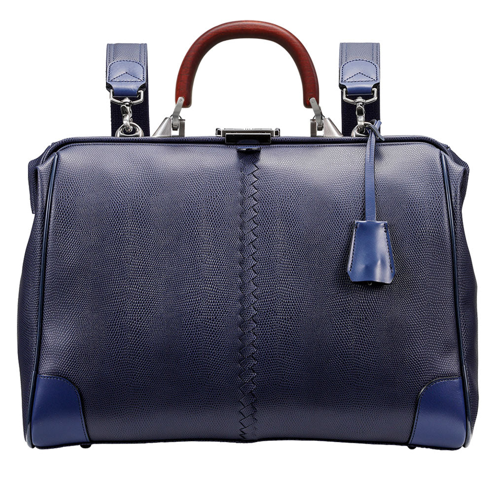 豊岡鞄認定【カリンロング木手ハンドル SET】ダレスバッグ 豊岡鞄 本革付属 Mサイズ YK7【LIZARD】