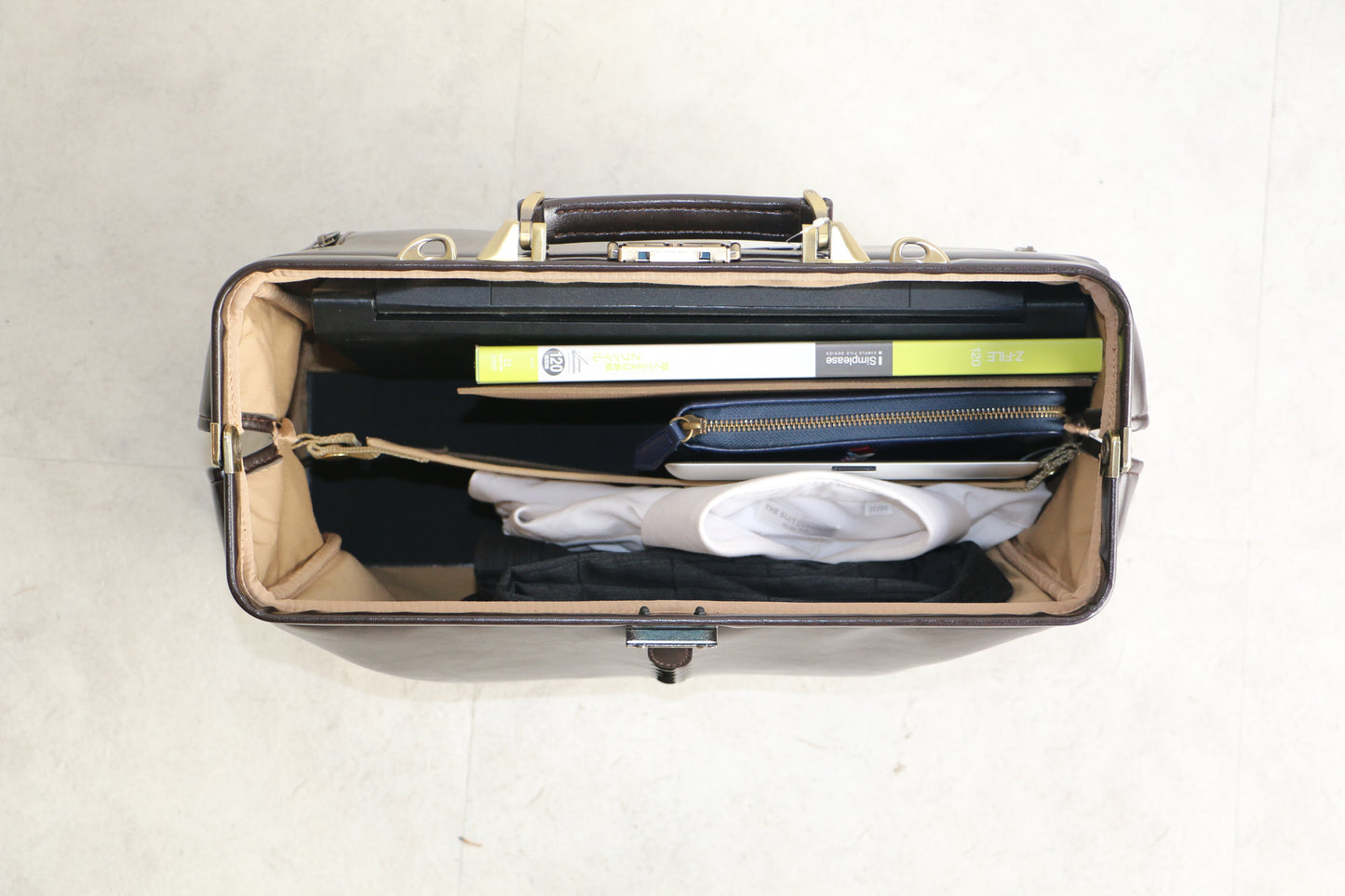 ◆ダレスバッグ Lサイズ カバンの骨SET Y2【LIGHT】チョコ