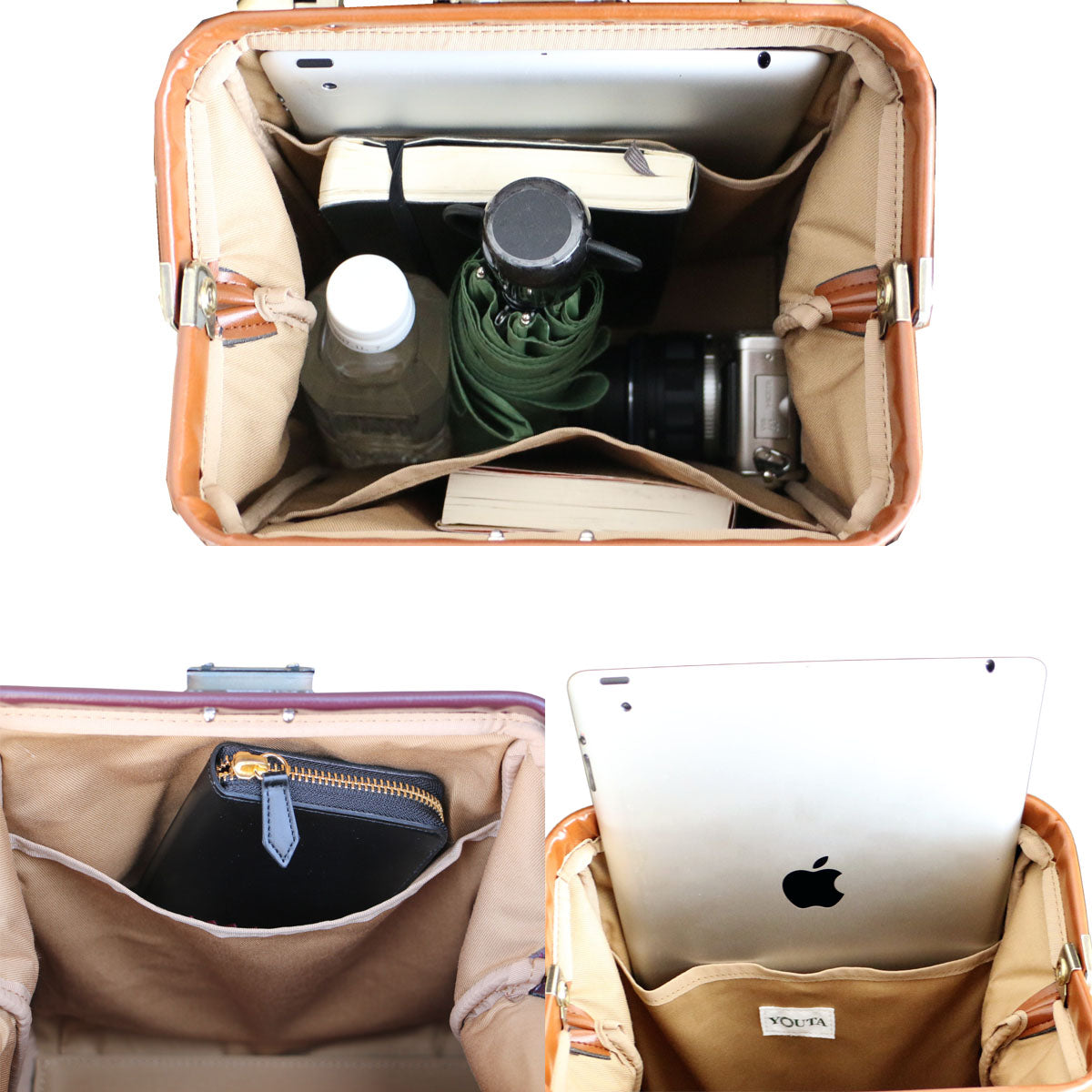 ◆ミニダレスバッグ XSサイズ 漆塗り木手SET Y60【LIGHT】キャメル