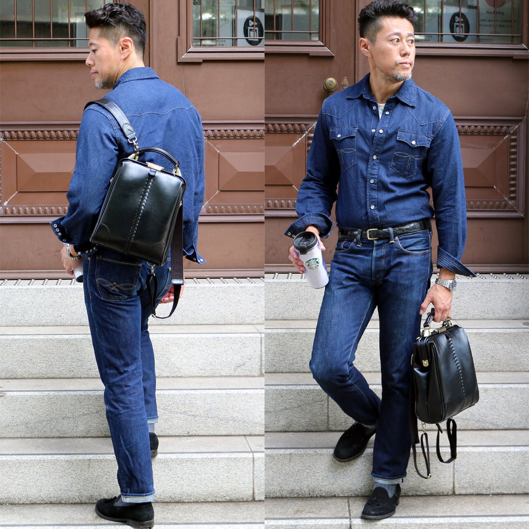 【ロングバンブーハンドルSET】 ミニダレスバッグ縦型 XSサイズ Y60