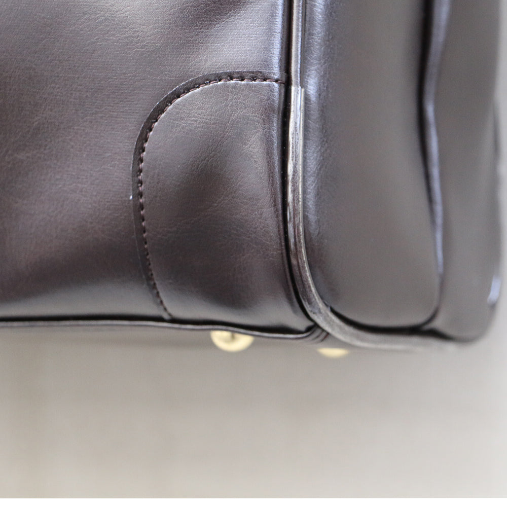 ◆【ヌメ革ロングハンドルセット】ダレスバッグ 縦型Sサイズ Y9【LIGHT】チョコ