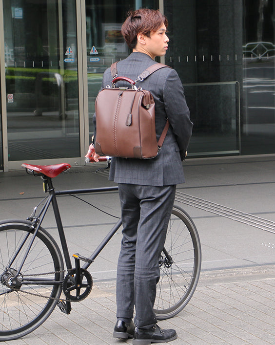 ◆豊岡鞄認定 【カバンの骨SET】ダレスバッグ 豊岡鞄 Mサイズ YK3M【LIZARD】チョコ