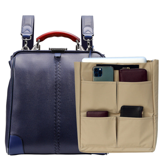 豊岡鞄認定 【バッグインバッグset】ダレスバッグ 豊岡鞄 Mサイズ【LIZARD】