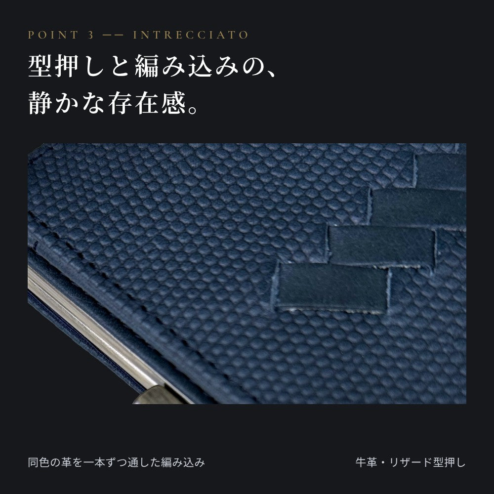 【日本製】リザード型押し がま口二つ折り財布 Y1101