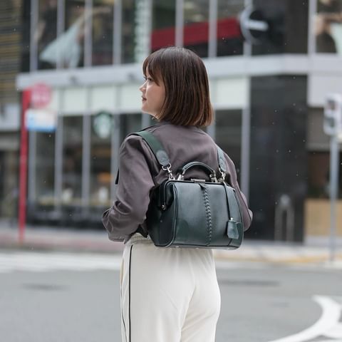 ◆Toyooka Bags Certified [Nubuck Leather Long Handle Set] Dulles Bag Toyooka Bags Genuine Leather Included XS Size YK59E [ELK] Dark Green