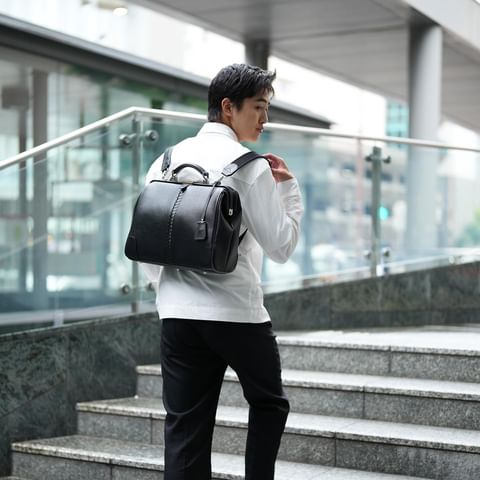 ◆豊岡鞄認定【カバンの骨セット】ダレスバッグ 豊岡鞄 本革付属 Sサイズ YK4E【ELK】ブラック