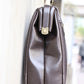 ◆Mini Dulles Bag XS Size Lacquered Wooden Handle SET Y60 [LIGHT] Chocolate