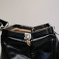 ◆【ヌメ革ロングハンドルセット】ダレスバッグ  横型Sサイズ Y4【LIGHT】ブラック