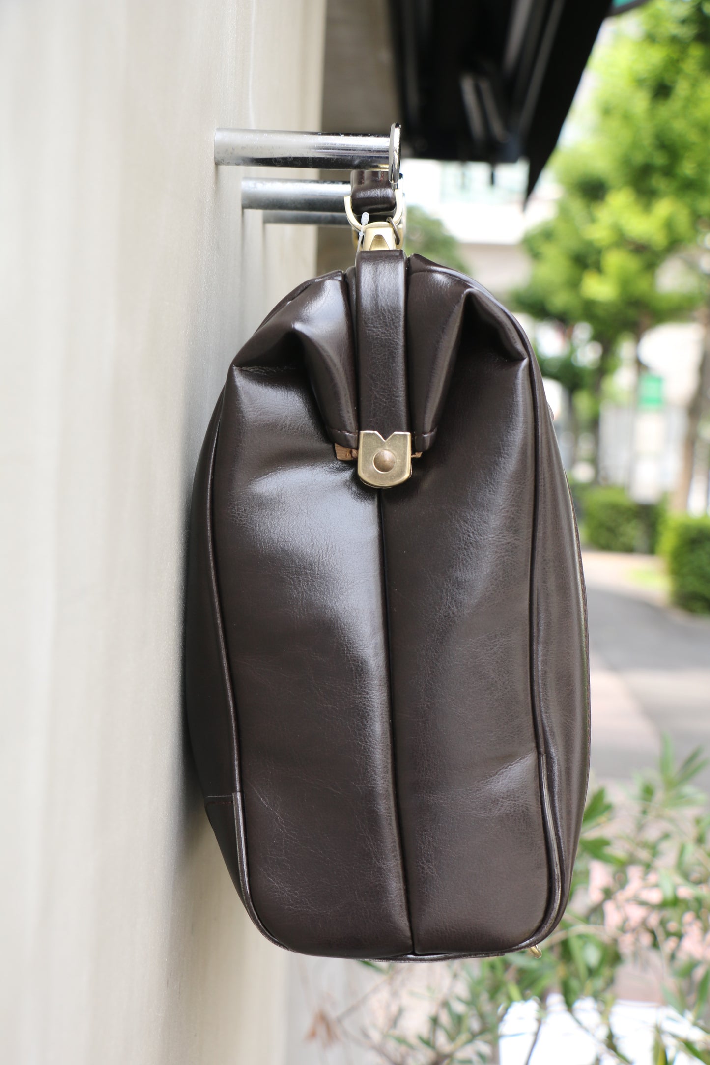 ◆【Nubuck leather long handle set】Dulles bag horizontal type M size Y7【LIGHT】Chocolate