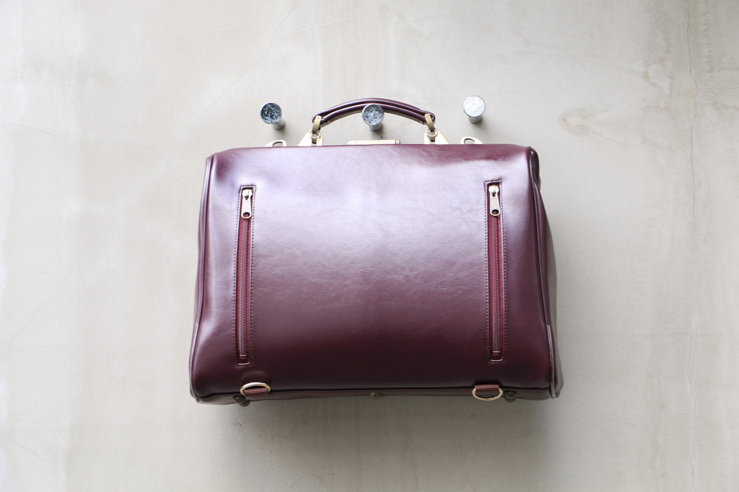 ◆【Lacquer-painted KIJIRO Long SET】Dulles bag, horizontal, M size, Y7【LIGHT】Burgundy