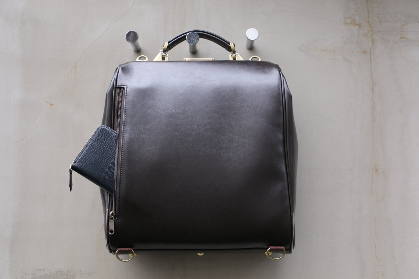 ◆Dulles bag, horizontal, M size, Y3M [LIGHT] [tanned leather long handle set] Chocolate