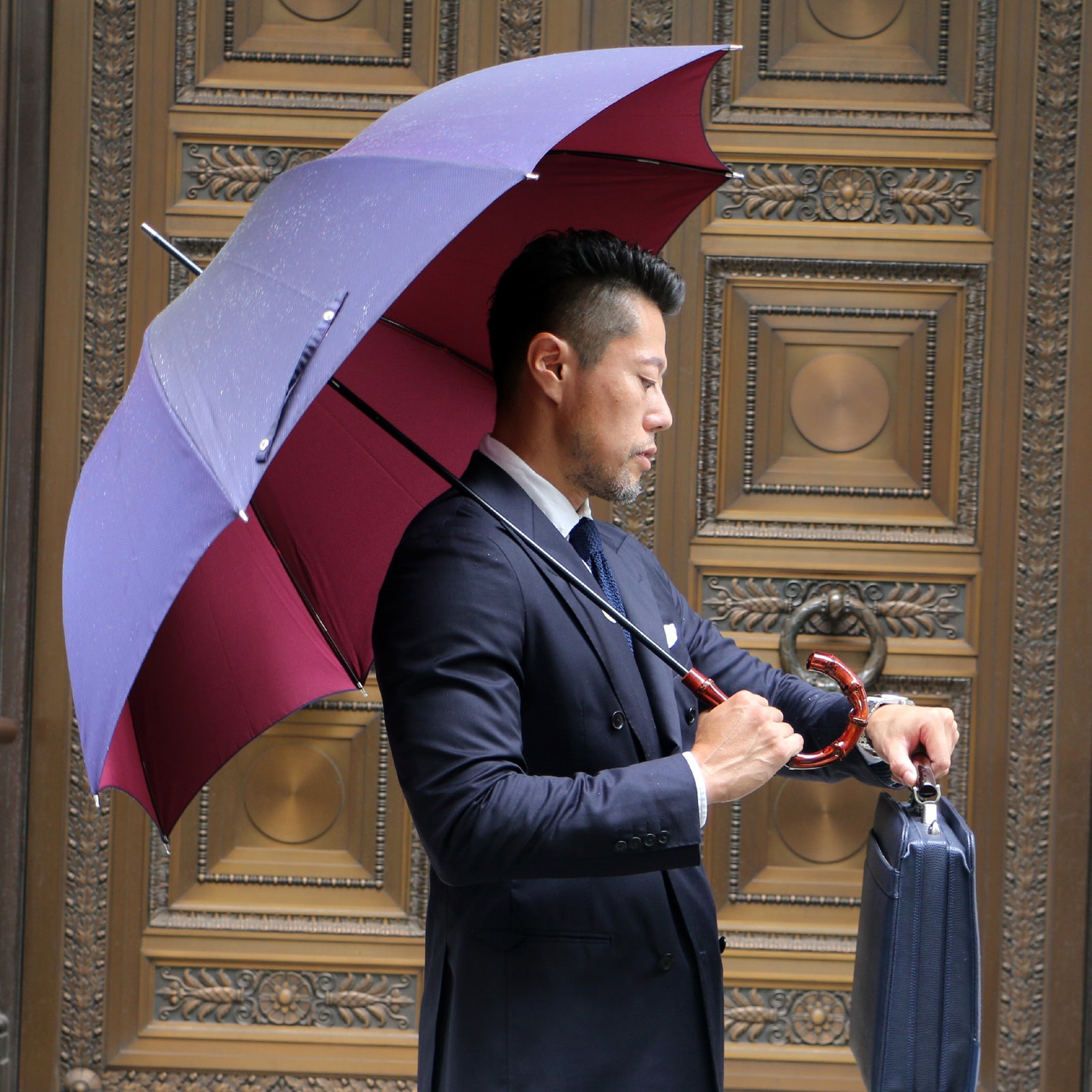 Ramuda Folding Umbrella, Limited to 5, Men's, Lambda, Koshu Weave