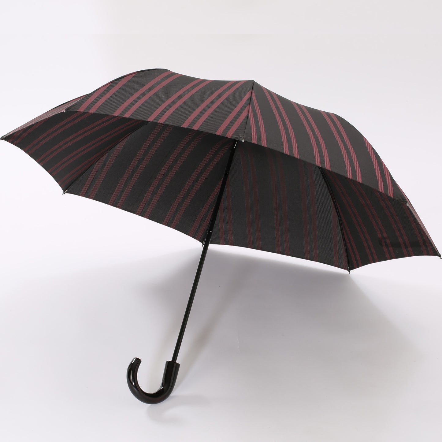 【当店限定品】Ramuda 漆塗り 折り畳み傘 レジメンタル 漆小曲 耐風骨 折りたたみ傘 軽量 55cm ラムダ 甲州織  NM216305-SAX