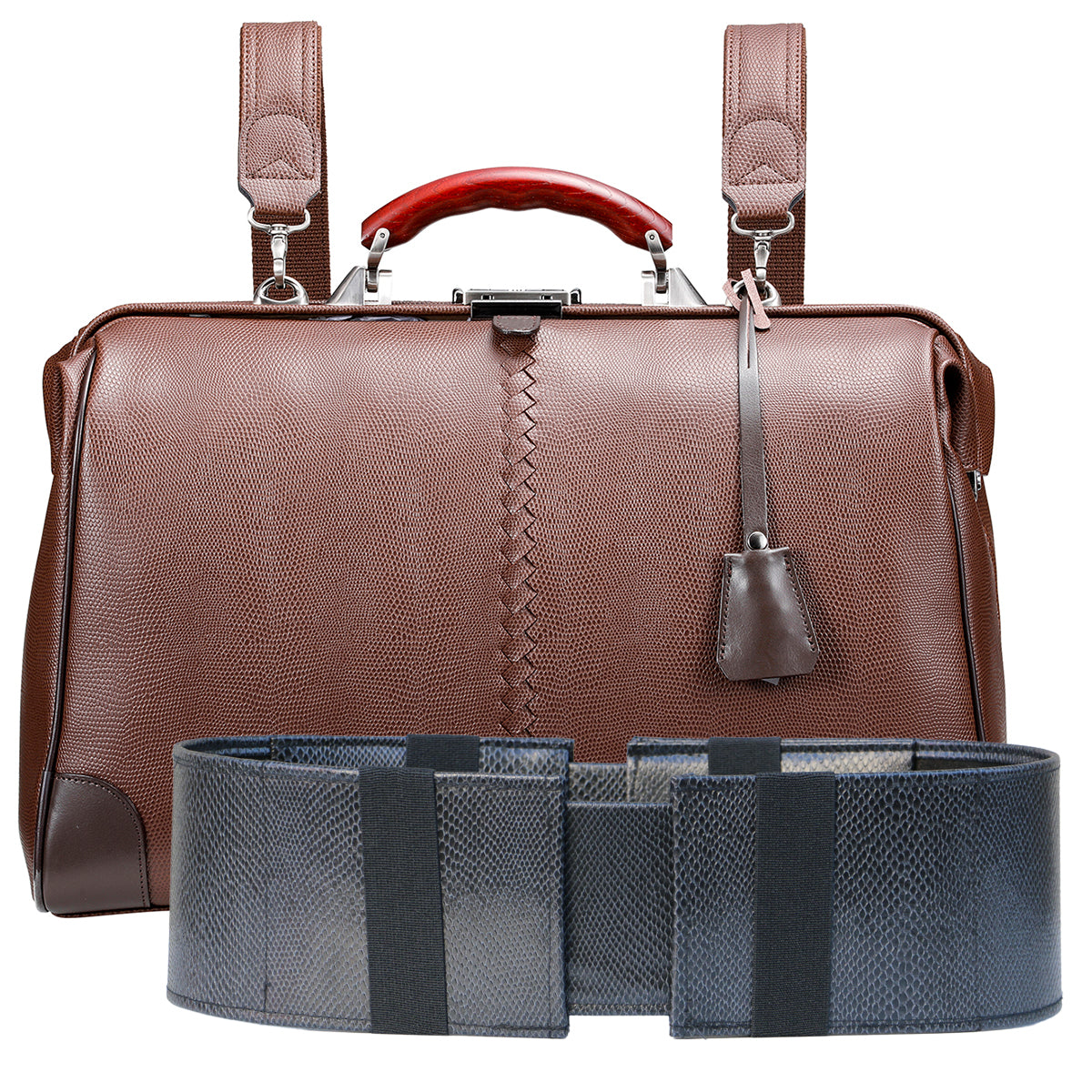 豊岡鞄認定 ダレスバッグ 豊岡鞄 本革付属 Lサイズ YK2【LIZARD】