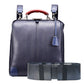 ◆Toyooka Bags Certified Dulles Bag with Genuine Leather, Large Size, Lizard, Bag Bones Set, YK3 [LIZARD] Navy