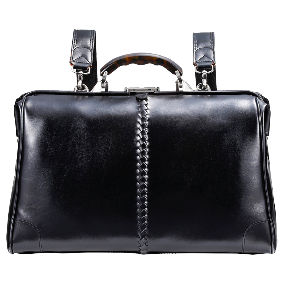 【べっ甲柄アセテートハンドルSET】ダレスバッグ 横型 Lサイズ Y2【LIGHT】