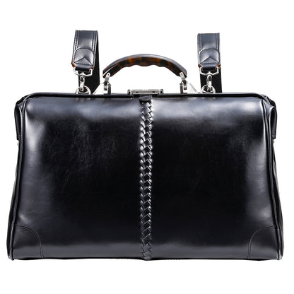 【べっ甲柄アセテートハンドルSET】ダレスバッグ 横型 Lサイズ Y2【LIGHT】