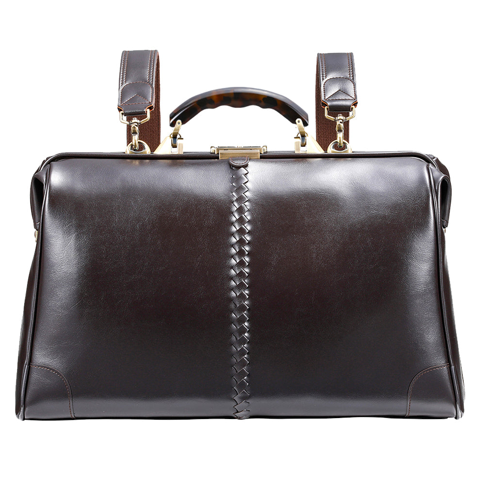 【べっ甲柄アセテートハンドルSET】ダレスバッグ 横型 Lサイズ Y2【LIGHT】