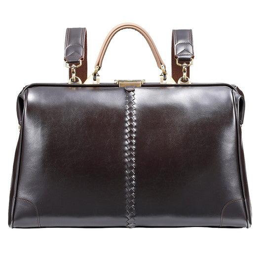 ◆【Nubuck leather long handle set】Dulles bag horizontal type L size Y2【LIGHT】Chocolate