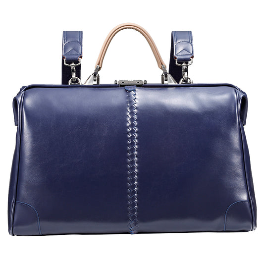 ◆【Nubuck leather long handle set】Dales bag horizontal type L size Y2【LIGHT】Navy