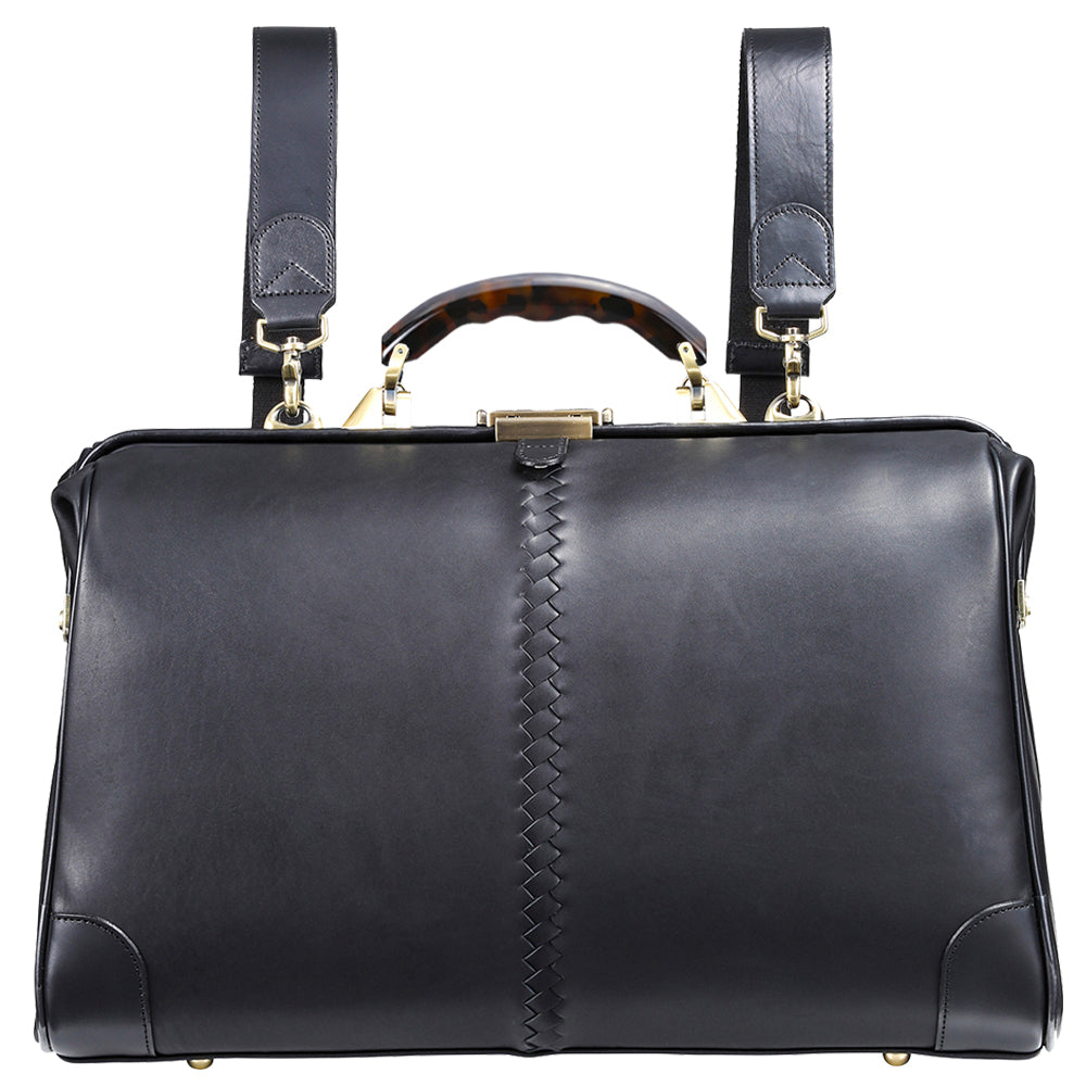 【 べっ甲柄アセテートハンドルSET】ダレスバッグ 本革 Lサイズ  Y2P【HORSE】