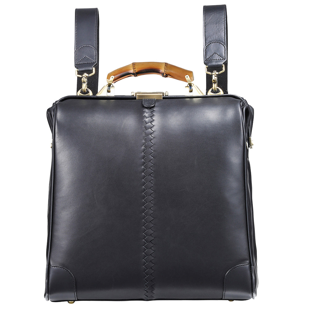 【バンブーハンドルSET】ダレスバッグ 本革 Lサイズ 漆塗り木手SET Y3P【HORSE】