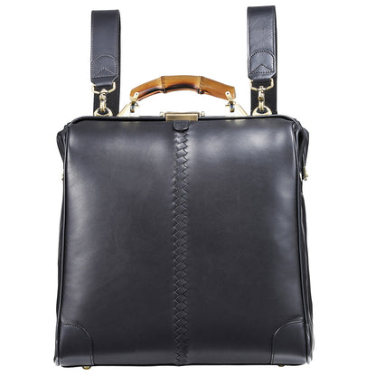 【バンブーハンドルSET】ダレスバッグ 本革 Lサイズ 漆塗り木手SET Y3P【HORSE】