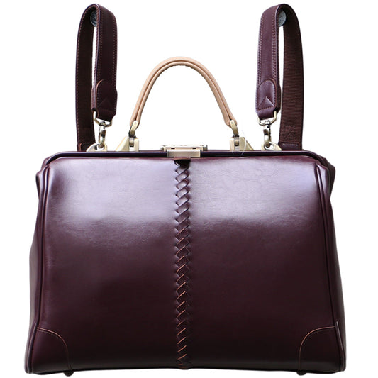 ◆【Nubuck leather long handle set】Dales bag, horizontal, M size, Y7【LIGHT】Burgundy