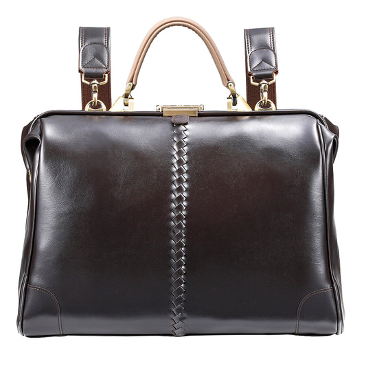 ◆【Nubuck leather long handle set】Dulles bag horizontal type M size Y7【LIGHT】Chocolate