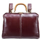 ◆【Natural long wooden handle SET】Dulles bag horizontal type M size Y7【LIGHT】Burgundy