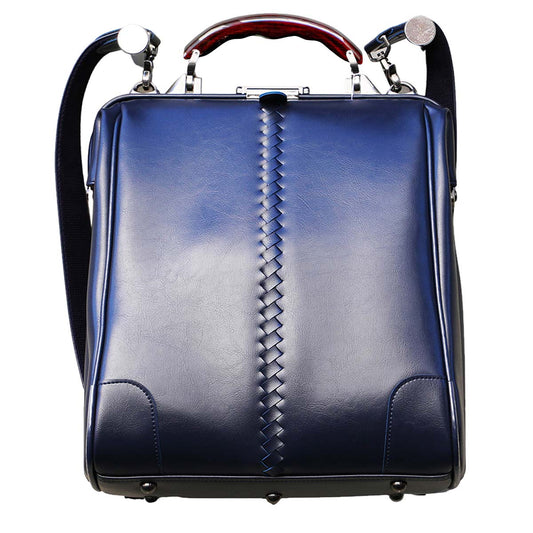 ◆Dulles Bag S size lacquered wooden handle SET Y9 [LIGHT] Navy
