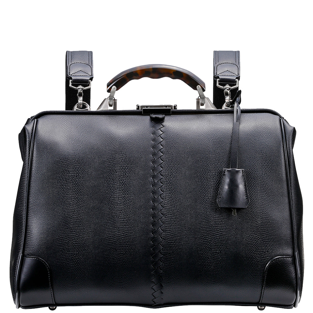 【べっ甲柄アセテートハンドルSET】　豊岡鞄認定 ダレスバッグ　豊岡鞄 本革付属 Lサイズ YK2【LIZARD】 (コピー) (コピー)