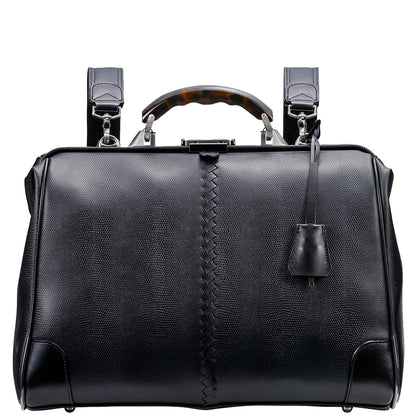 【べっ甲柄アセテートハンドルSET】　豊岡鞄認定 ダレスバッグ　豊岡鞄 本革付属 Lサイズ YK2【LIZARD】 (コピー) (コピー)