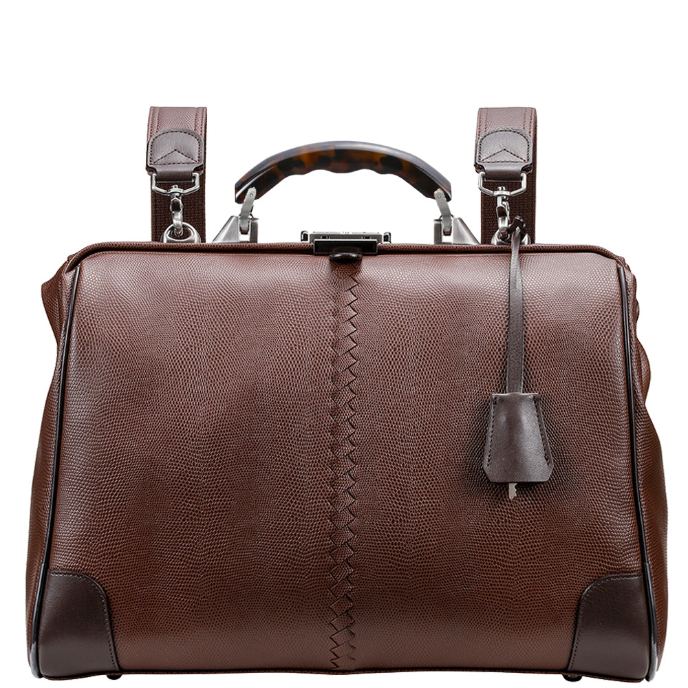 【べっ甲柄アセテートハンドルSET】　豊岡鞄認定 ダレスバッグ　豊岡鞄 本革付属 Lサイズ YK2【LIZARD】 (コピー) (コピー)