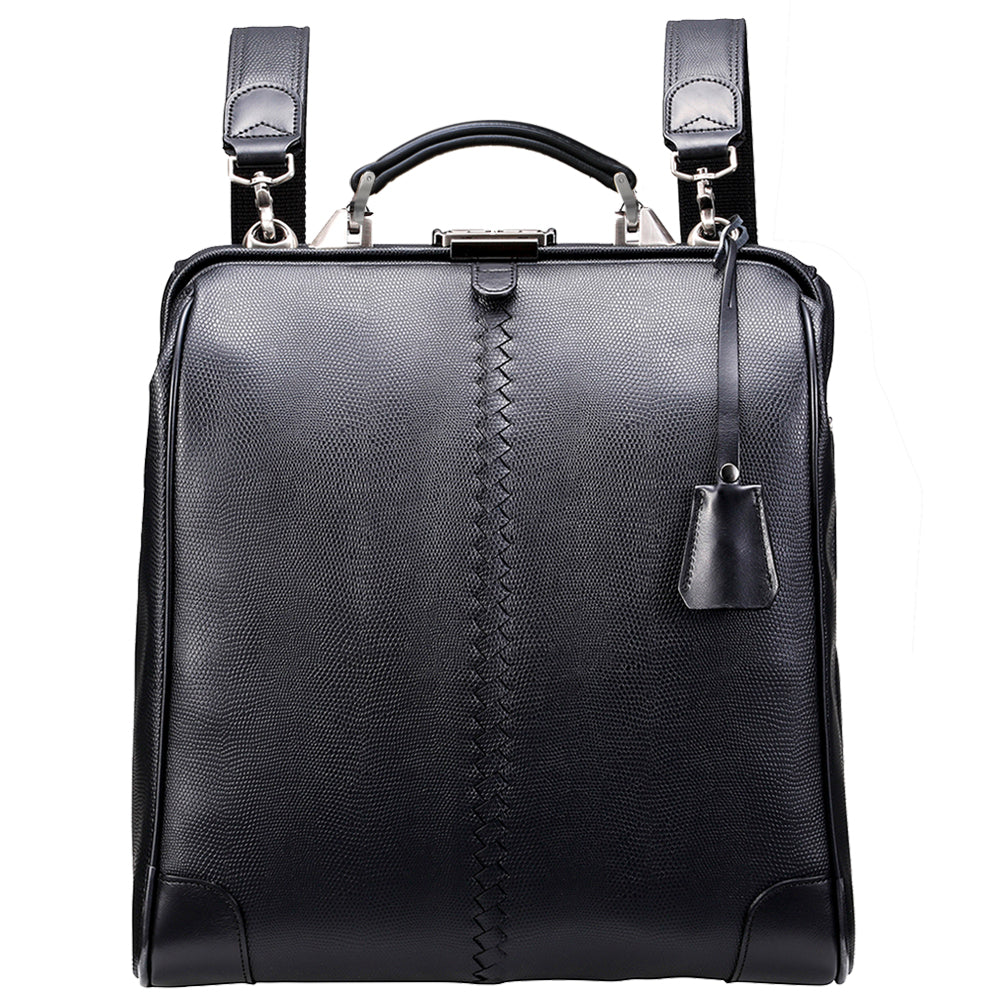 ◆Toyooka Bags Certified [Genuine Leather Handle SET] Dulles Bag Toyooka Bags L Size YK3 [LIZARD] Black