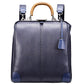 ◆Toyooka Bags Certified [Wooden Long Natural] Dulles Bag Toyooka Bags Genuine Leather Attached L Size YK3 [LIZARD] Navy