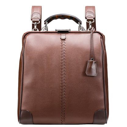 【べっ甲柄アセテートハンドルSET】豊岡鞄認定　ダレスバッグ 豊岡鞄 Lサイズ YK3【LIZARD】