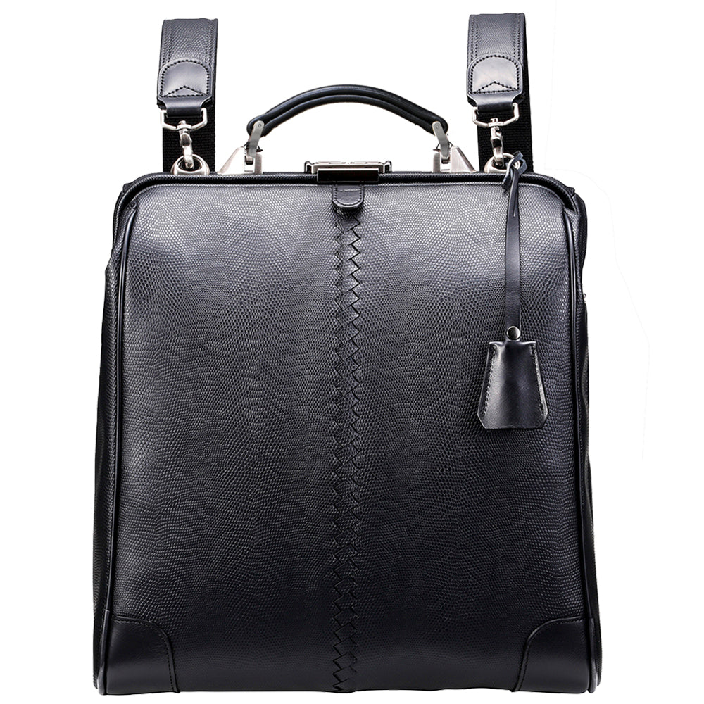 ◆Toyooka Bags Certified [Genuine Leather Handle SET] Dulles Bag Toyooka Bags M Size YK3M [LIZARD] Black