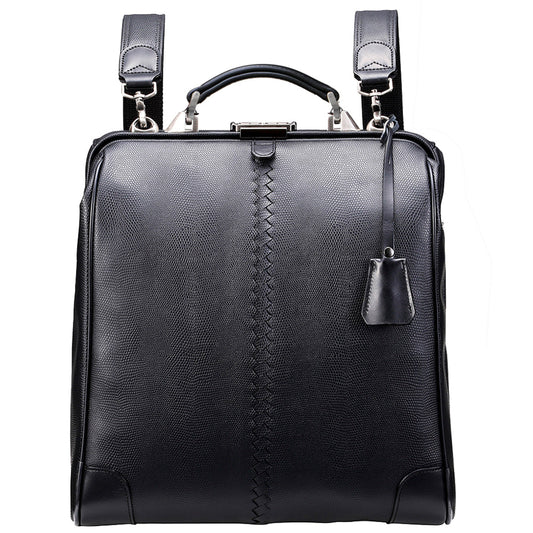 ◆Toyooka Bags Certified [Genuine Leather Handle SET] Dulles Bag Toyooka Bags M Size YK3M [LIZARD] Black