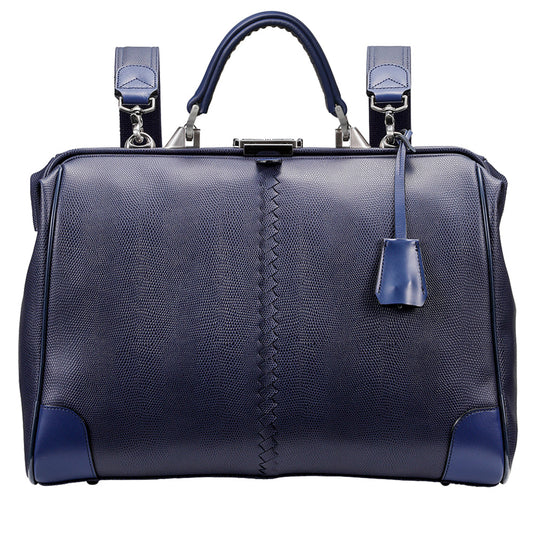 ◆Toyooka Bags Certified [Genuine Leather Long Handle SET] Dulles Bag Toyooka Bags M Size Long Handle SET YK7 [LIZARD] Navy