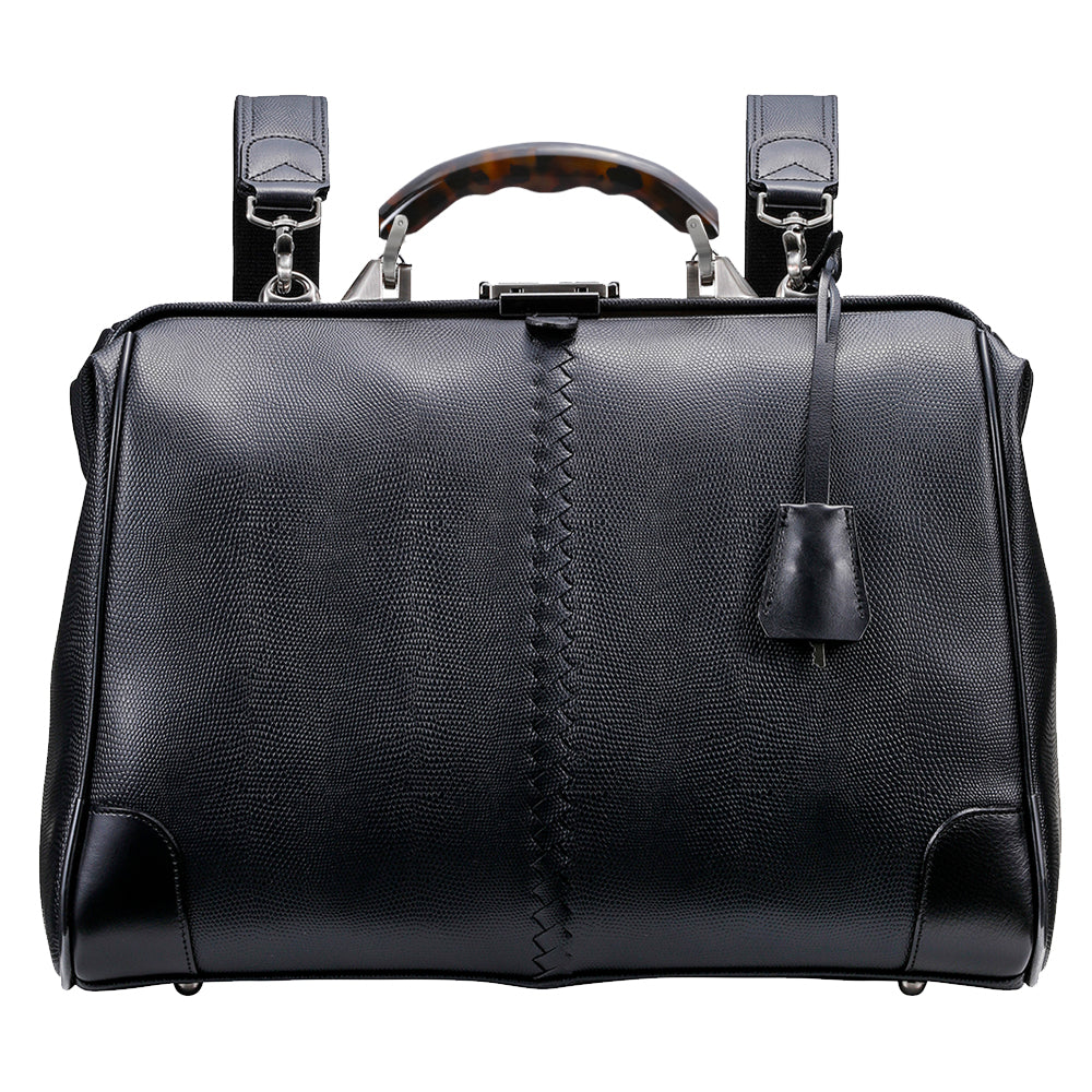 【べっ甲柄アセテートハンドルSET】豊岡鞄認定 ダレスバッグ　豊岡鞄 本革付属 Mサイズ YK7【LIZARD】