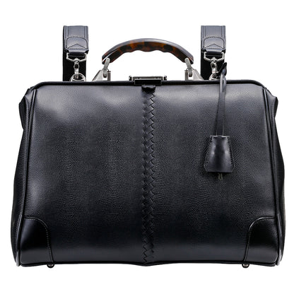 【べっ甲柄アセテートハンドルSET】豊岡鞄認定 ダレスバッグ　豊岡鞄 本革付属 Mサイズ YK7【LIZARD】