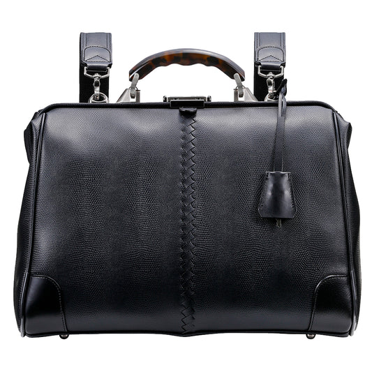 【べっ甲柄アセテートハンドルSET】豊岡鞄認定 ダレスバッグ　豊岡鞄 本革付属 Mサイズ YK7【LIZARD】