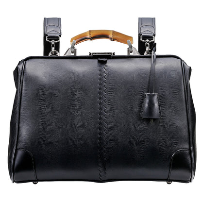 【バンブーハンドルSET】豊岡鞄認定 ダレスバッグ　豊岡鞄 本革付属 Mサイズ YK7【LIZARD】