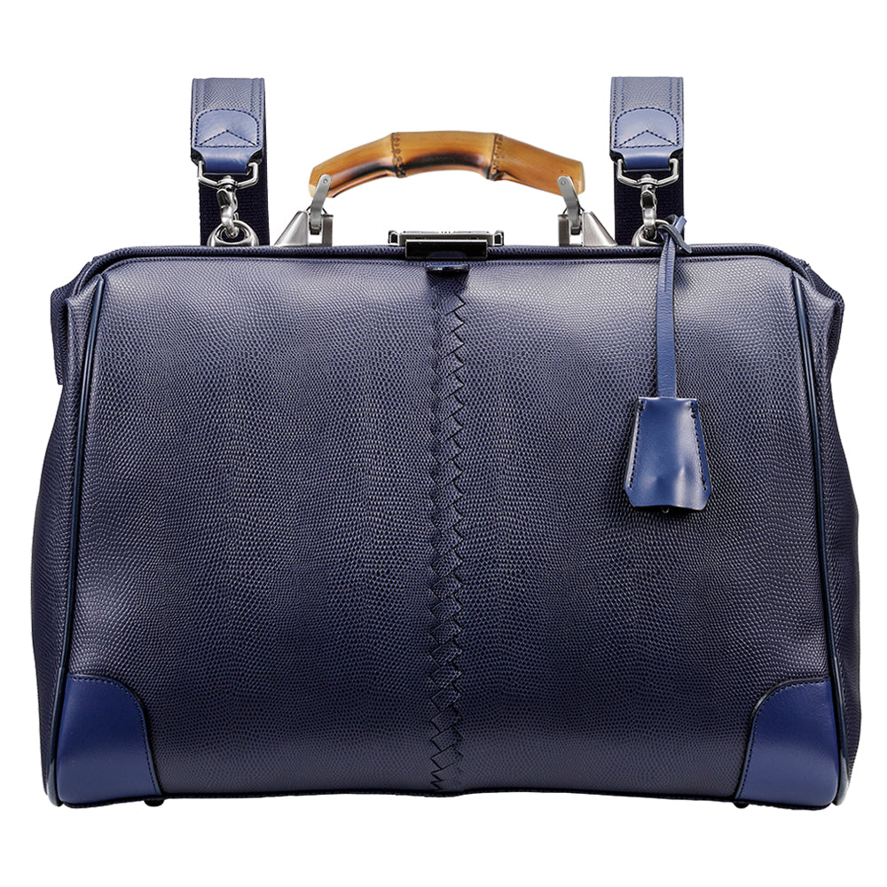 【バンブーハンドルSET】豊岡鞄認定 ダレスバッグ　豊岡鞄 本革付属 Mサイズ YK7【LIZARD】