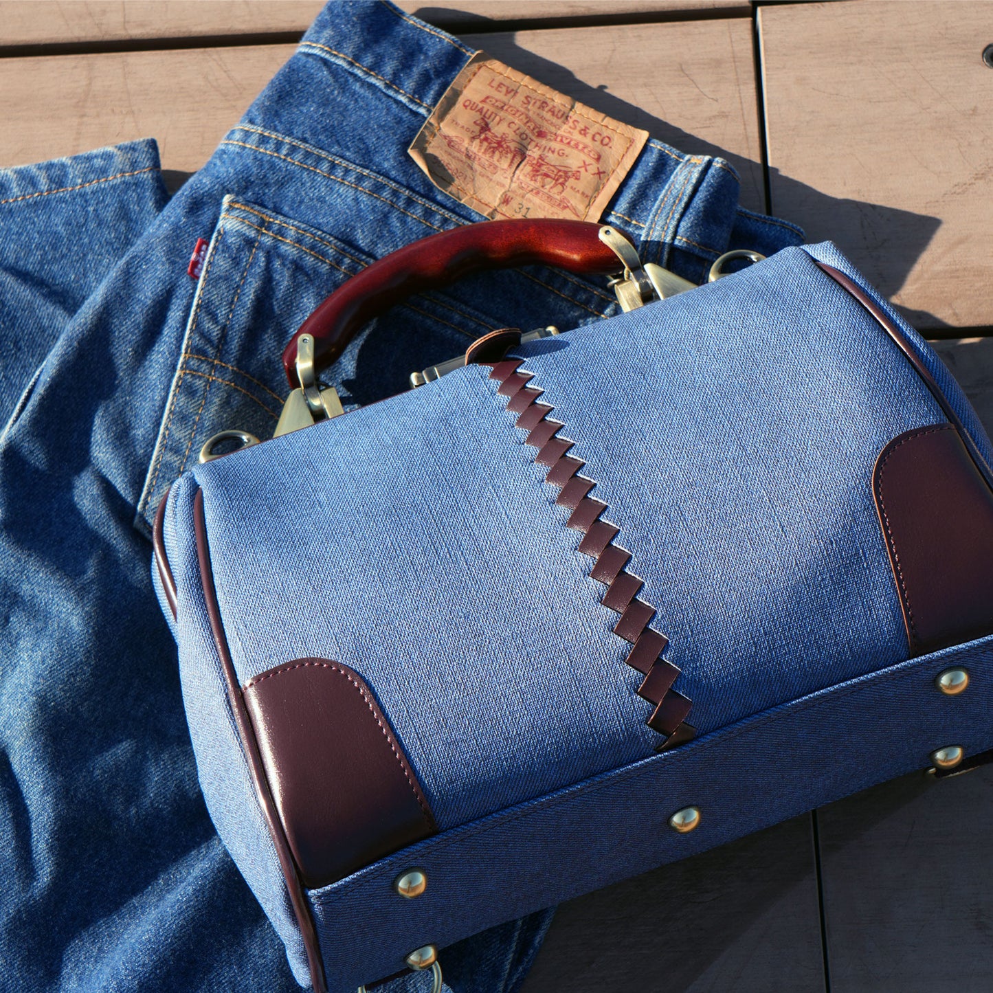 15個限定生産、2026春夏Limitedカラー「鳴門デニム」横型ダレスバッグM YK7