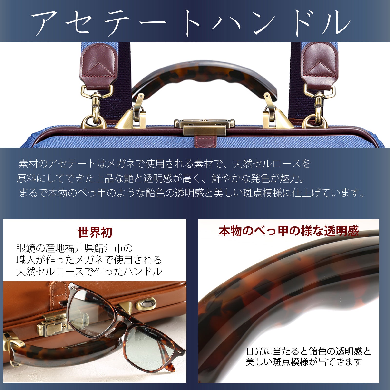 15個限定生産、2026春夏Limitedカラー「鳴門デニム」 縦型ダレスバッグ