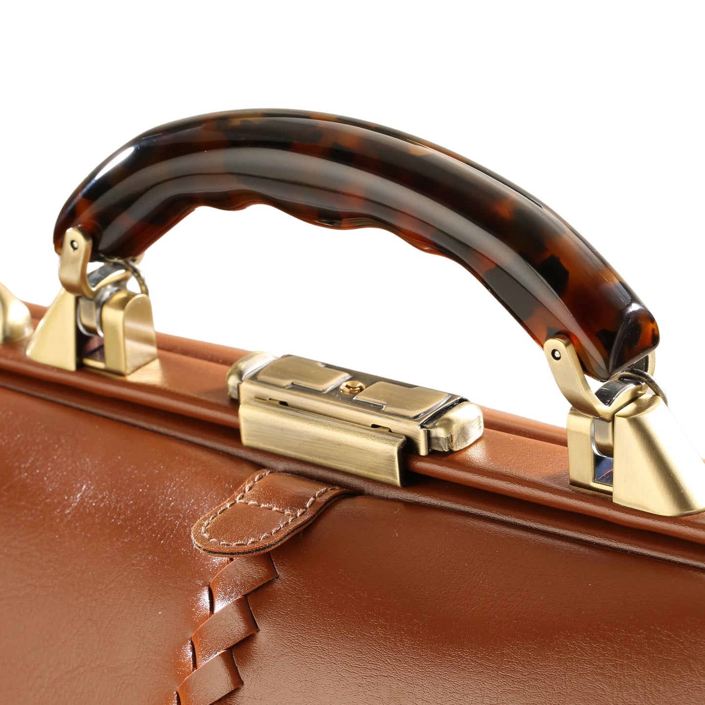 【べっ甲柄アセテートハンドルSET】　豊岡鞄認定 ダレスバッグ　豊岡鞄 本革付属 Lサイズ YK2【LIZARD】 (コピー) (コピー)