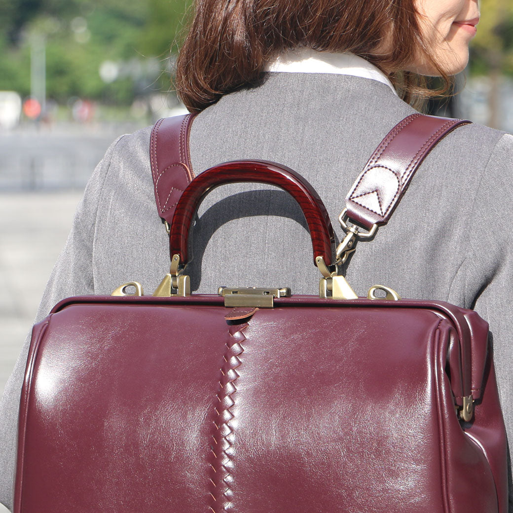 ◆【Lacquer-painted KIJIRO Long SET】Dulles bag, horizontal, M size, Y7【LIGHT】Navy